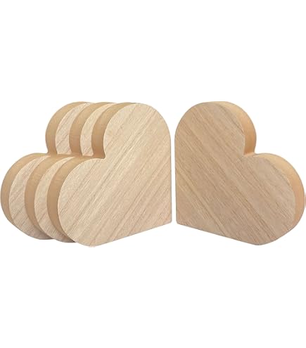 Amazon.co.jp: 8インチ 4個パック 厚い木製ハート クラフト用 自立型